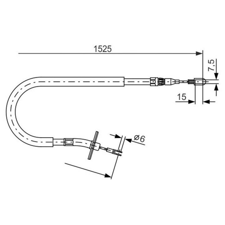 Kábel, rögzítőfék 1987477858 Mercedes-Benz Sprinter 2-T/Sprinter 3-T/Sprinter 4-T/Sprinter Classic 3,5-T