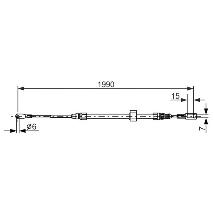 Kábel, rögzítőfék 1987477854 Mercedes-Benz Sprinter 2-T/Sprinter 3-T/Sprinter 4-T/Sprinter Classic 3, 5-T
