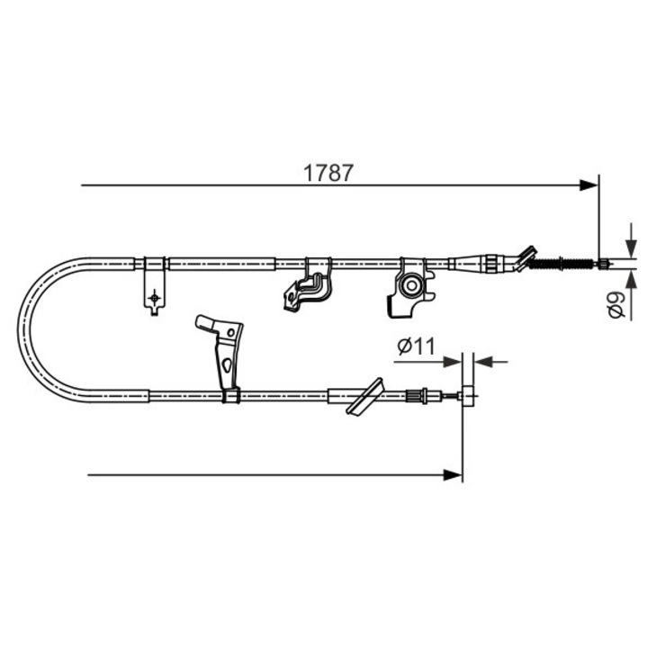 Kábel, rögzítőfék 1987482435 Fiat Sedici Suzuki Sx4