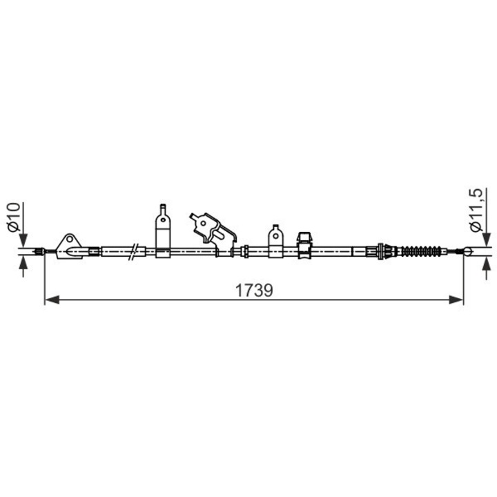 Kábel, rögzítőfék 1987482566 Subaru Trezia Toyota Verso S