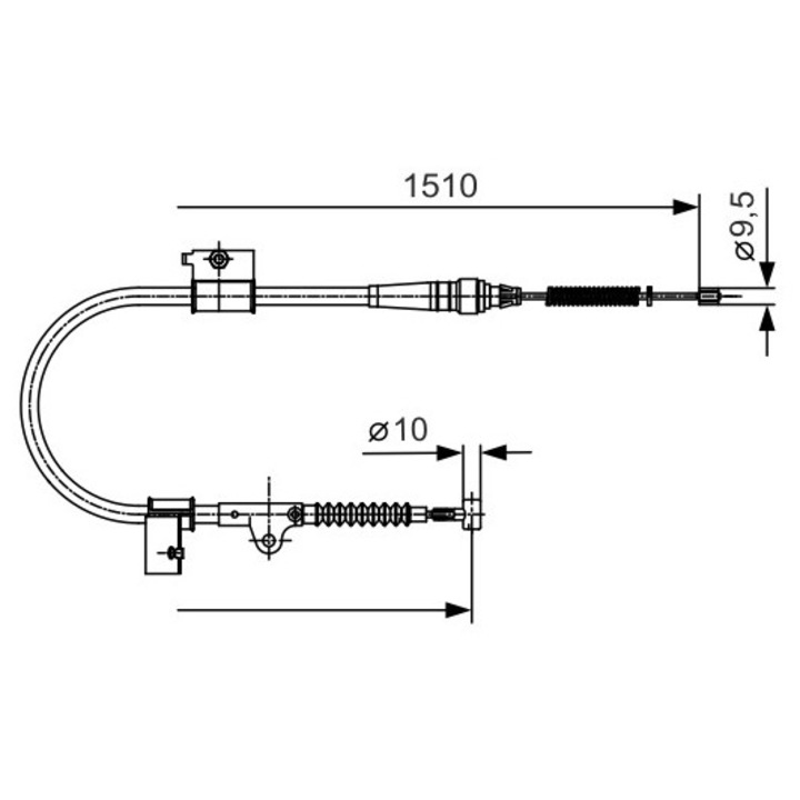 Kábel, rögzítőfék 1987482050 Nissan Terrano 2