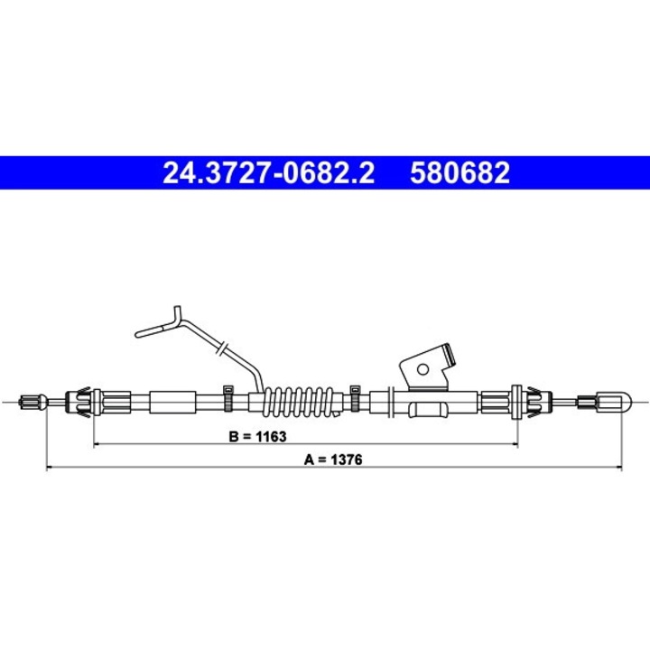 Cablu, Frana De Parcare 24.3727-0682.2 Ford Tourneo Custom V362/Transit Custom V362