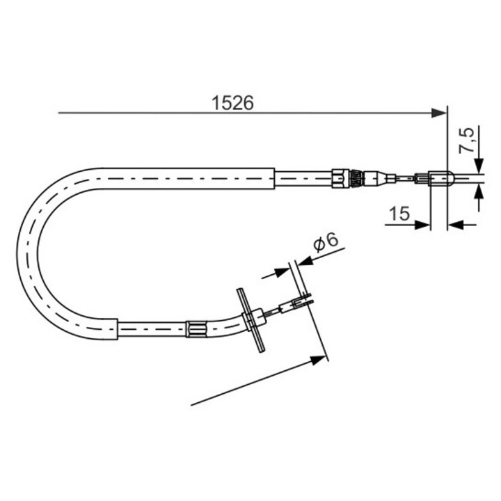 Kábel, rögzítőfék 1987477859 Mercedes-Benz Sprinter 2-T/Sprinter 3-T/Sprinter 4-T/Sprinter Classic 3, 5-T