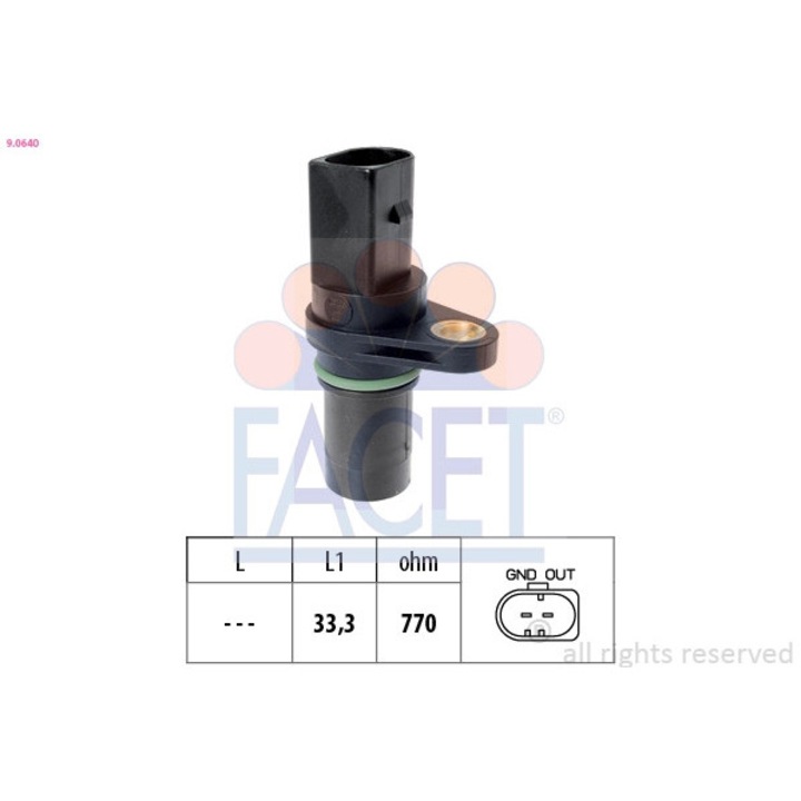 Датчик за импулси, колянов вал 9.0640 Audi A3/A4 B8/A5/Q5/Tt Seat Alhambra/Altea/Exeo/Leon/Toledo 3 Skoda Octavia 2/Yeti