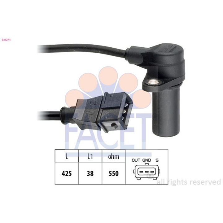 Сензор за импулси, колянов вал 9.0271 Chevrolet Aveo / Kalos/Cruze/Lacetti/Nubira/Optra/Rezzo Daewoo Kalos/Lacetti/Rezzo