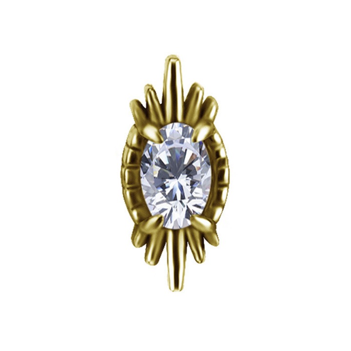 Дамски бижута, Crazy Needles, златни, 3x6мм