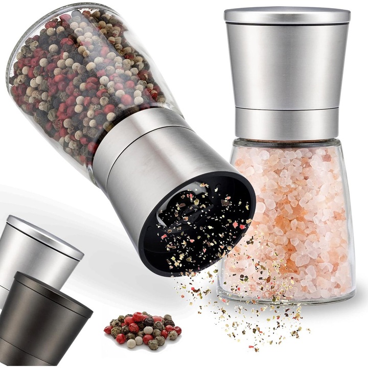 Set rasnite, inox si ceramica, 2 piese, 18cm, negru