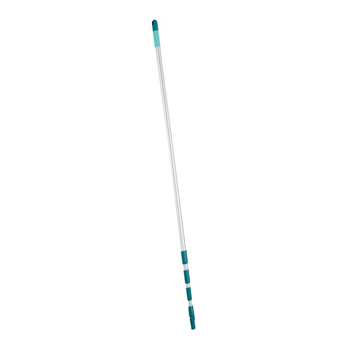 Coada telescopica pentru mop, Leifheit, metal, alb + albastru, 145 - 400 cm