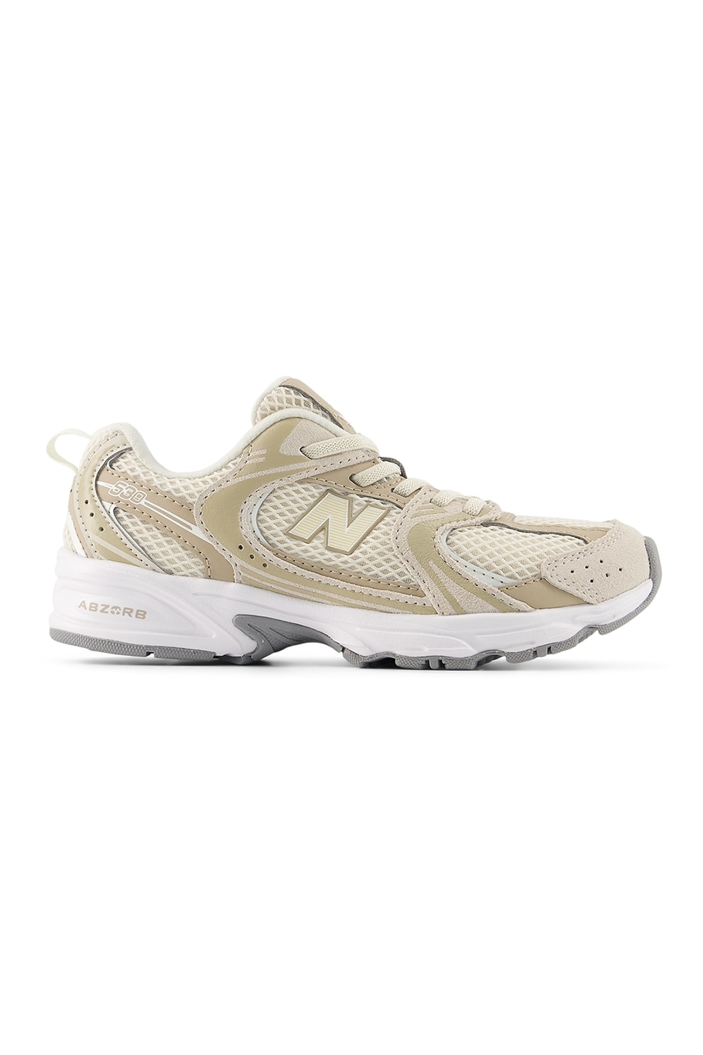 New Balance, Pantofi cu garnituri din plasa 530 pentru alergare, Bej, 31 EU