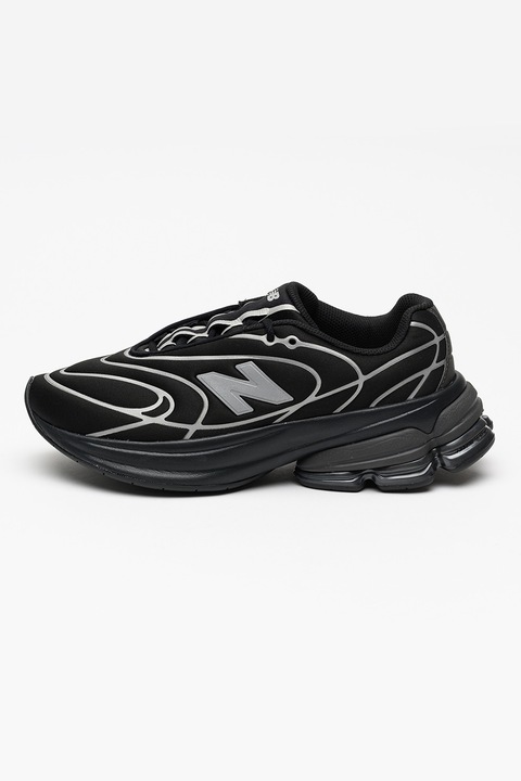 New Balance, Vastag talpú mintás sneaker, Fehér/Ónixfekete