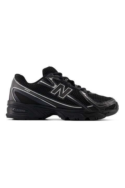 New Balance, Pantofi sport 740 din piele ecologica cu garnituri din material textil, Alb/Albastru ultramarin/Negru