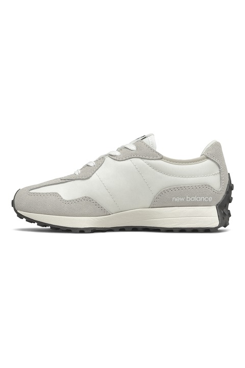 New Balance, Спортни обувки 327 с велур, Мръснобял, Сиво-бежов, Tъмносив, 37.5 EU