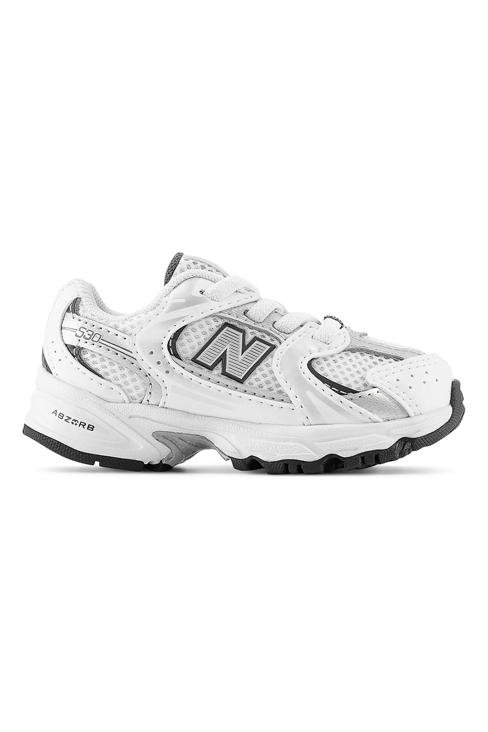 New Balance, Pantofi sport 530 cu garnituri din piele, Alb, Argintiu, 27.5 EU