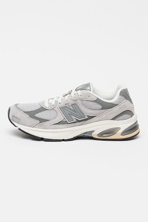 New Balance, Pantofi sport 2010 cu insertii din piele intoarsa, Gri deschis