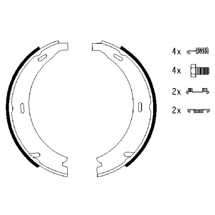 Fékpofa készlet, Kézifék 0986487543 Mercedes-Benz 124/124 T-Model/190/A-osztály/B-osztály/C-osztály/C-osztály T-Model/Clk