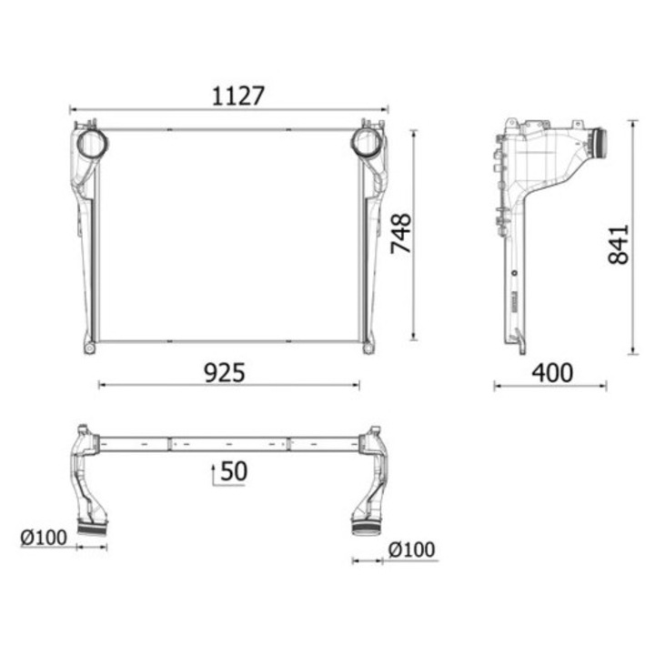 Intercooler, Kompresszor Ci717000P Mercedes-Benz Actros Mp4 / Mp5