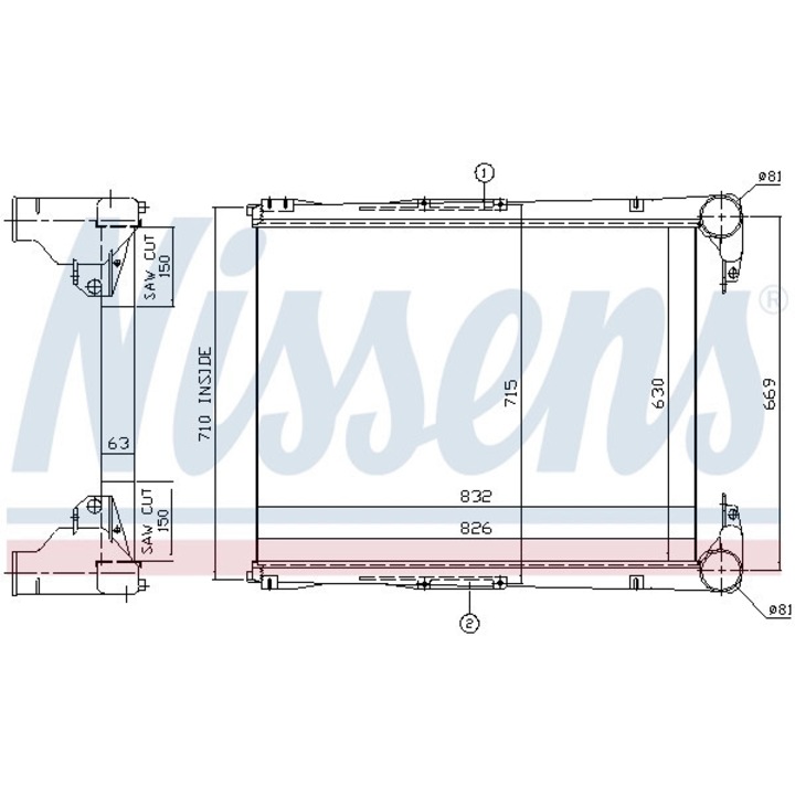 Intercooler, kompresszor 96967 Renault Trucks Kerax/Premium