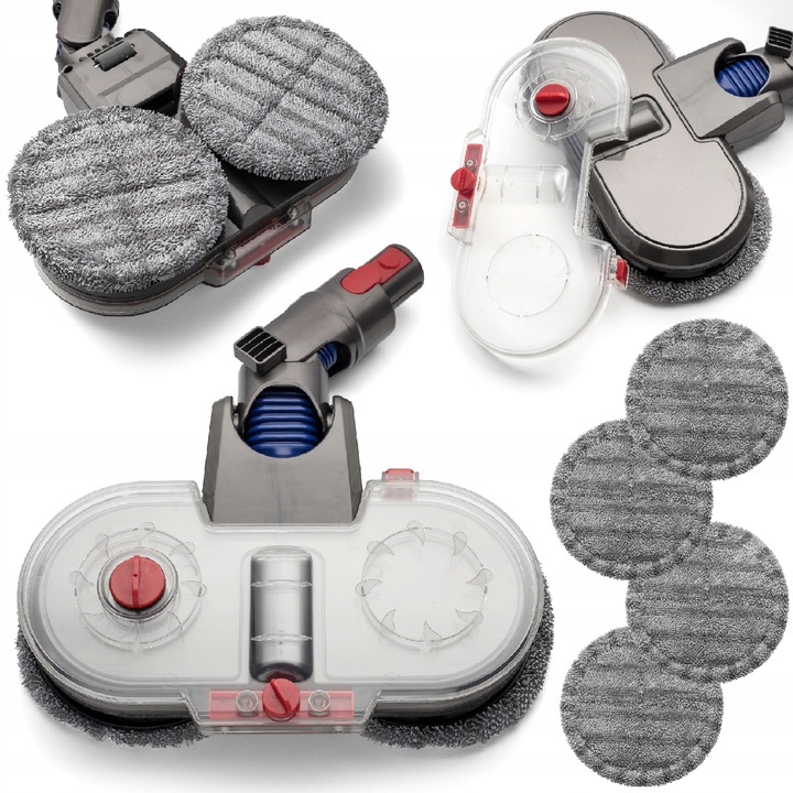 Accesoriu Mop Electric 2-in-1 pentru Aspirator Dyson V7, V8, V10, V11, Curatare Umeda/Uscata, Paduri Microfibra Reutilizabile