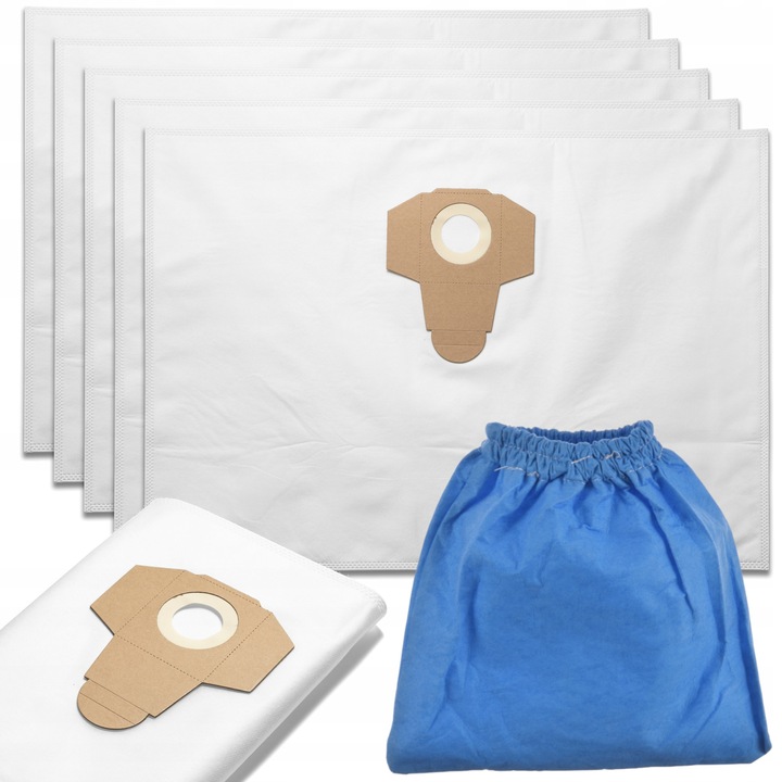Set 5 saci din microfibra pentru aspirator MacAllister, Parkside PWD + Sac protector cu functie de filtru
