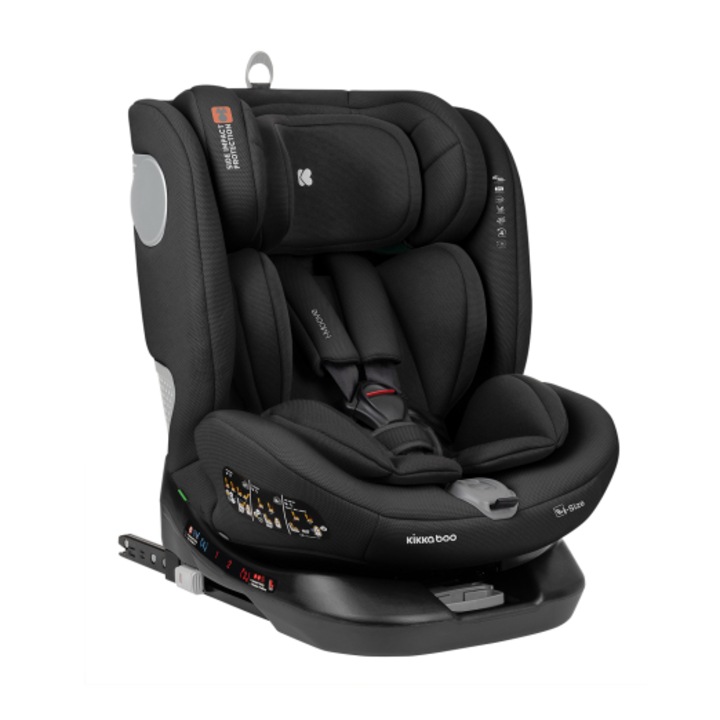 Столче за кола Kikka Boo I-Moove, 40-150 см, ISOFIX, въртене на 360°, черно, 48x47x59-83 см