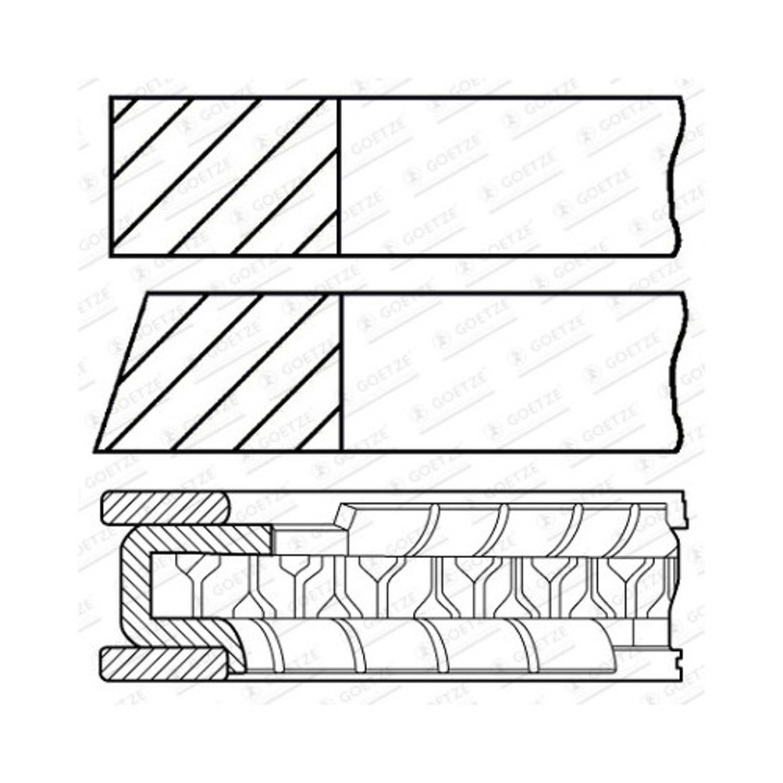 Комплект сегменти бутало 08-422700-00 Mitsuoka Ryoga Nissan Almera 2/Bluebird Sylphy 1/Sunny 4/Wingroad / Ad Samsung Sm3