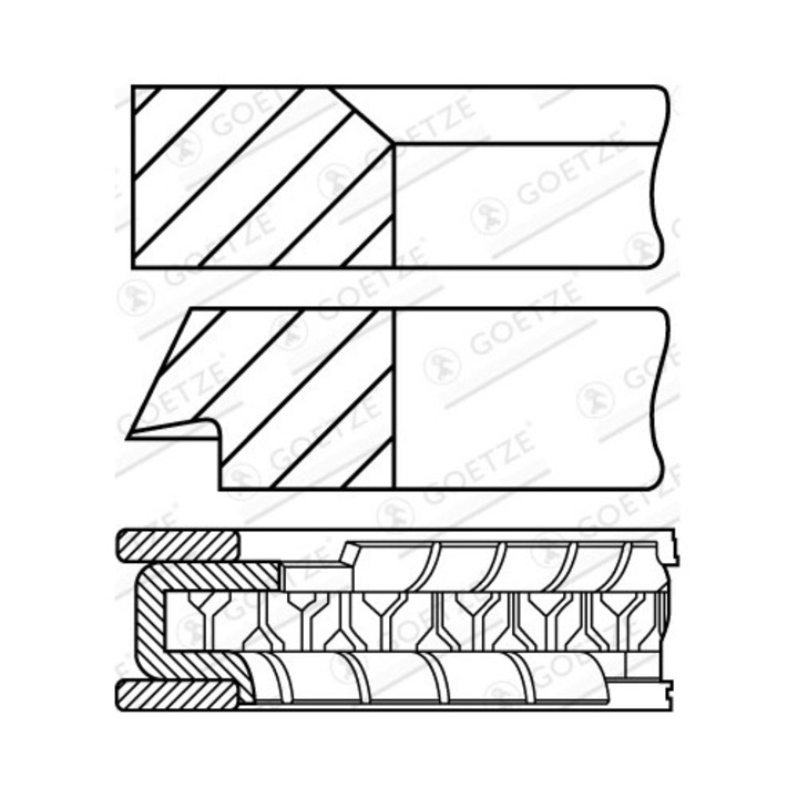 Dugattyúgyűrű készlet 08-444800-10 BMW 1/3 BMW (Brilliance) 3 Series Citroën Berlingo/Berlingo Multispace/C3 2/C3 Picasso