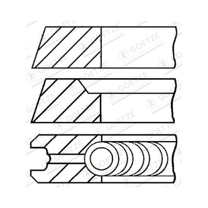 Dugattyúgyűrű készlet 08-501800-00 Audi 100 C4/80 B3/80 B4/90 B3/A4 B5/A4 B6/A6 C4/A6 C5/A8 D2/Cabriolet B3/Coupe B3
