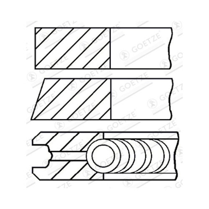 Комплект Сегменти Бутало 08-126000-00 Opel Astra G/Frontera B/Omega B/Signum/Sintra/Vectra B/Vectra C/Zafira A Saab 9-3/9-5