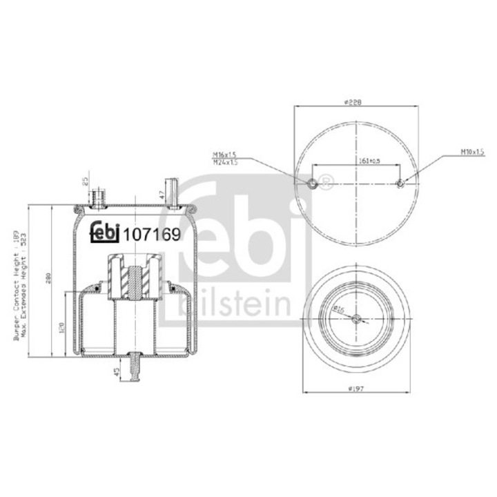 Perna De Aer Axa Conducatoare Nevirata 107169 Volvo Fh/Fh 2/Fh 3/Fh16/Fh16 2/Fh16 3/Fm 2/Fm 3/Fmx 2