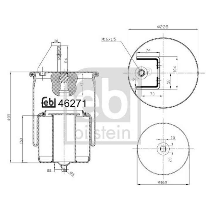 Perna De Aer Puntea Spate 46271 Volvo Fh12/Fh16/Fm10/Fm12/Fm7
