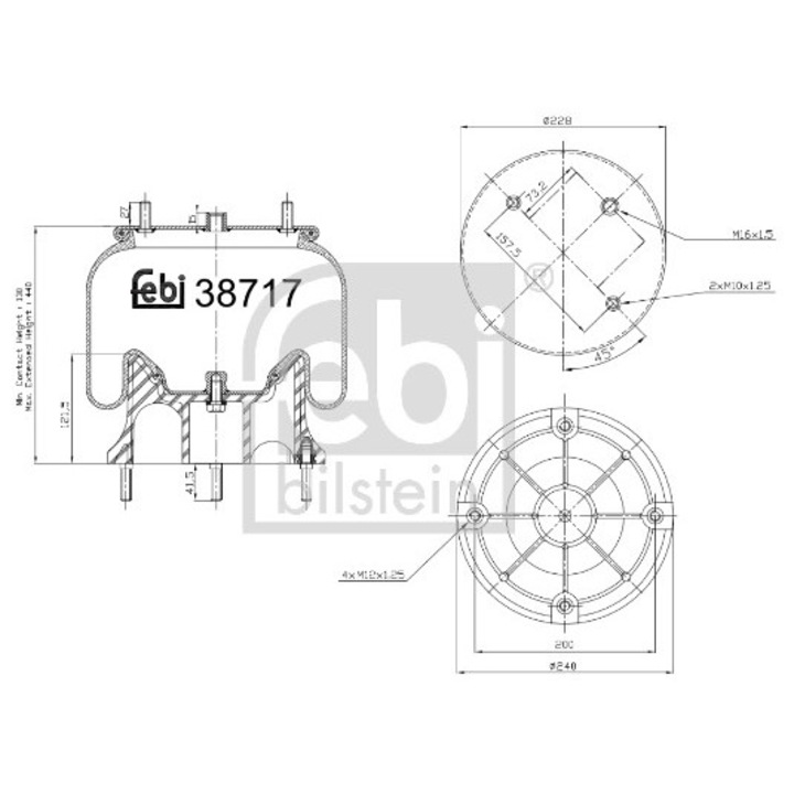 Burduf, Suspensie Pneumatica Axa Spate Dreapta 38717 Renault Trucks C/D/D Access/Magnum/Midlum/Premium/T Volvo Fe/Fe 2