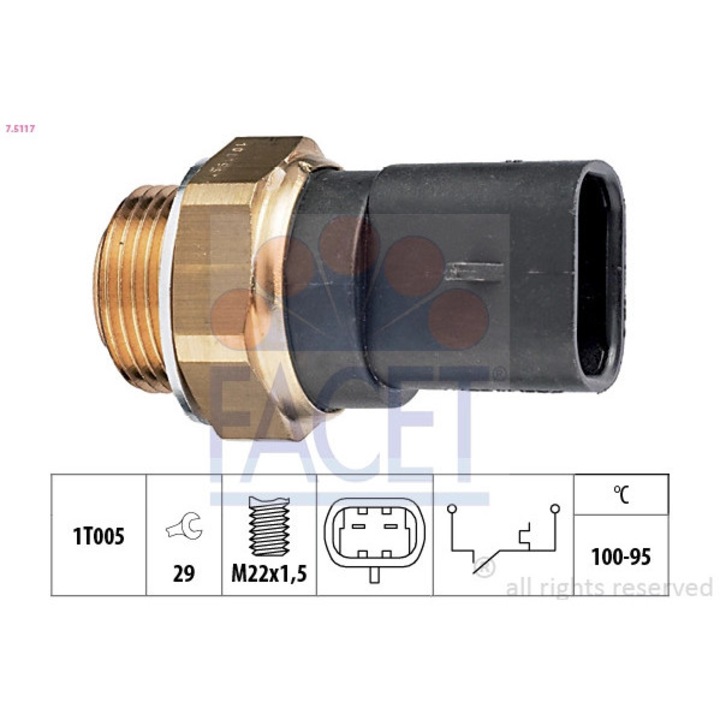 Sonda Temperatura Termocupla 7.5117 Opel Astra F/Astra F Classic/Astra G/Astra H/Astra H Gtc/Calibra A
