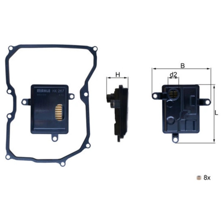 Hidraulikus szűrő, automata sebességváltó Hx267D Seat Arona/Ibiza 4/Ibiza 5/Leon/Leon Sportstourer Skoda Fabia 4/Kamiq