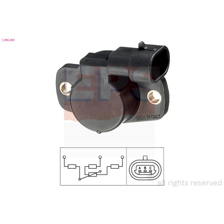 Senzor, Pozitie Clapeta Acceleratie 1.995.001 Citroën Ax/Berlingo / Berlingo First/Bx/C15/Saxo/Xantia/Xsara/Zx Fiat Idea