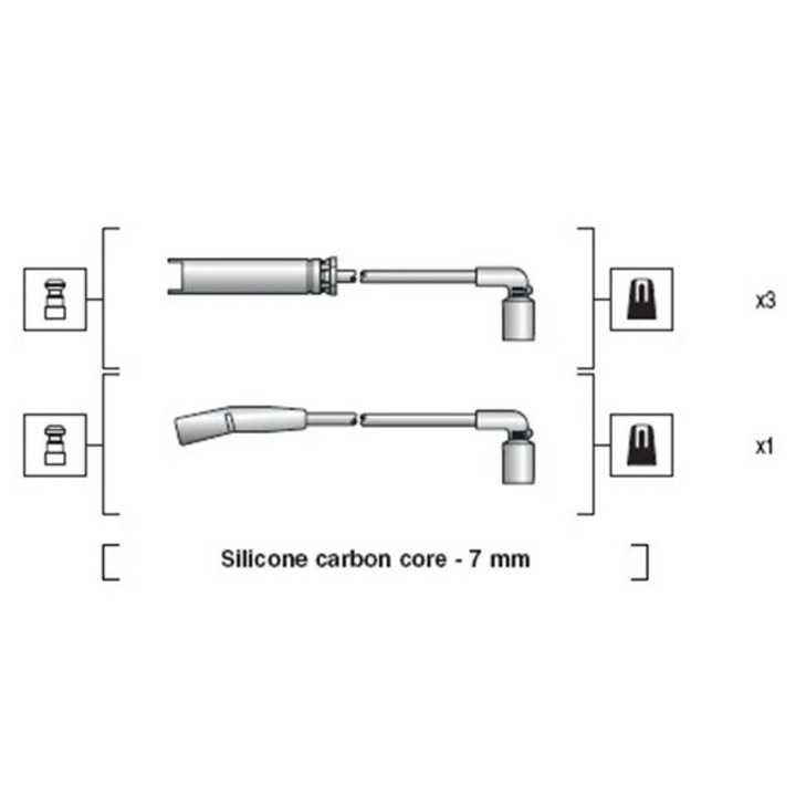 Gyújtáskábelkészlet 941318111273 Chevrolet Aveo / Kalos