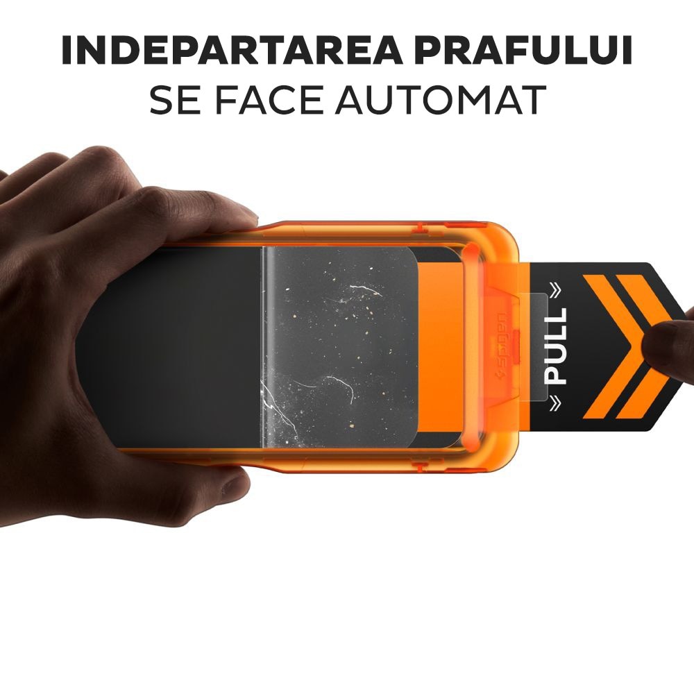 Pachet 3 buc Folie Sticla pentru Apple iPhone 17 Pro Spigen Glas.tR Align Master Slim, Kit de instalare usoara si rapida cu dispozitiv de potrivire automata, Protectie Profesionala, Ultra Rezistenta, Transparenta