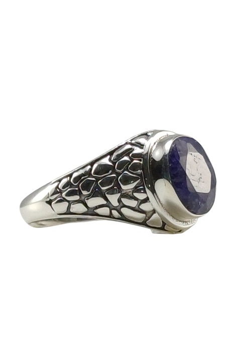 Inel din argint 925 cu piatra safir, marime 19, 9 mm