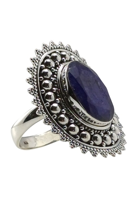 Inel din argint 925, The Silver Rush, cu piatră safir, mărime 19, 7mm, greutate 9, 17g