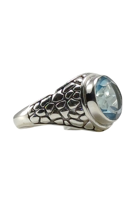 Inel din argint 925, The Silver Rush, cu piatră blue topaz, mărime 18, 8 mm