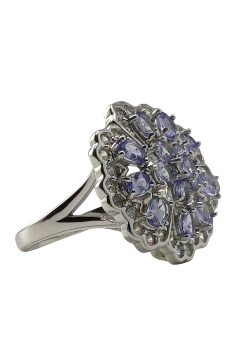 Inel din argint 925, The Silver Rush, piatră tanzanit și zirconiu, mărime 18, 9 mm