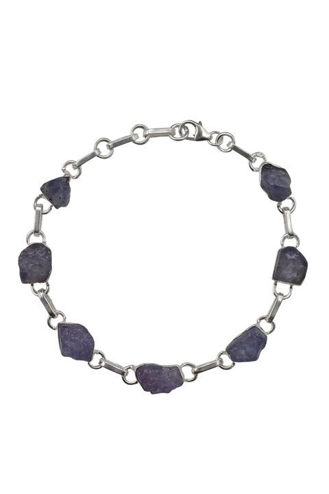 Bratara din argint 925 The Silver Rush cu pietre tanzanit, 17+2cm, 11, 62g