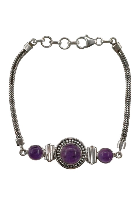 Bratara din argint 925, ametist, 18+1, 5cm, 1, 5cm