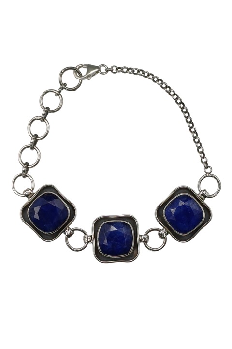 Bratara din argint 925, The Silver Rush, model 1QMWS6, pietre safir, 17+4 cm, 1, 8 cm