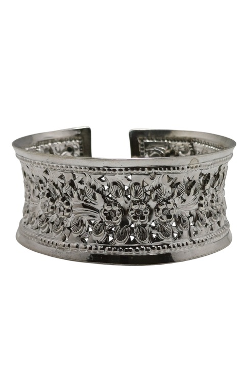 Bratara semiregulabila din argint 925, The Silver Rush, 6cm diametru, 2.7cm latime