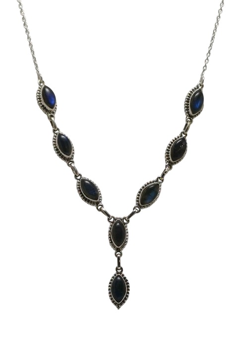 Colier argint 925, labradorit, 46cm, 3, 2cm