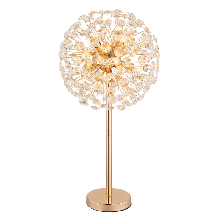 GLOBO arany asztali lámpa, K9 kristályok, 350x650mm, 8x G9 LED