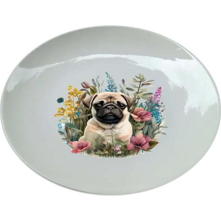 Mopsz tányér, (Átmérő 25, 7 cm, Magasság 2, 7 cm, Súly 615 gramm)