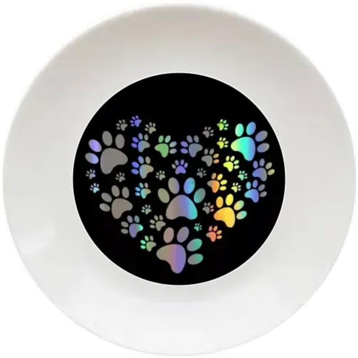 Metál szív tányér, (Átmérő 20, 7 cm, Magasság 2 cm, Súly 340 gramm)