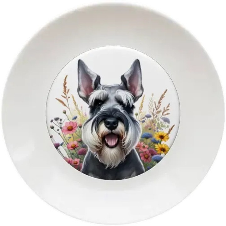 Schnauzer tányér, (Átmérő 20, 7 cm, Magasság 2 cm, Súly 340 gramm)