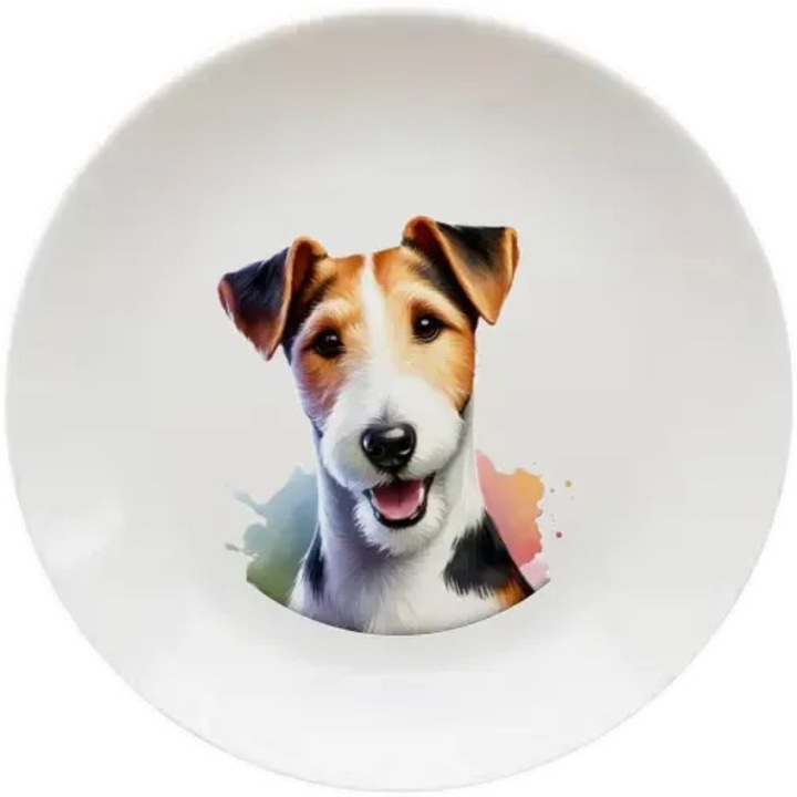 Fox terrier tányér, (Átmérő 20, 7 cm, Magasság 2 cm, Súly 340 gramm)